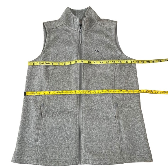 Vineyard Vines Martha’s Vineyard Full Zip Knit Fleece Vest Gray Size Small Fall - Picture 2 of 16